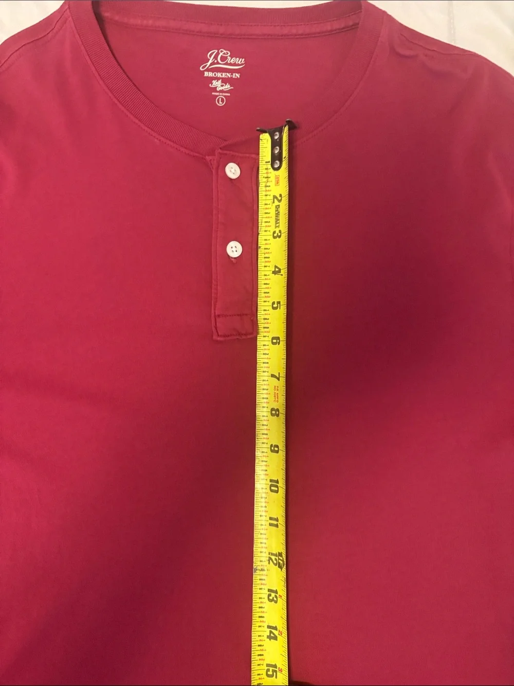 J. Crew Men's Long Sleeve Henley - Burgundy Red